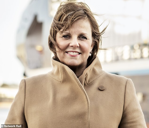 Network Rail boss Michelle Handforth (pictured), who lives in Aberdeen, claimed almost £10,000 in the last financial year for 72 flights to stations across the country.