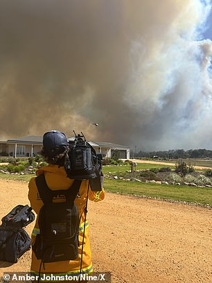 The leave orders apply immediately to those in Halls Gap, Bellfield, Bellfield Settlement, Lake Fyans, Pomonal, Dadswells Bridge, Ledcourt, Roses Gap and Wartook (pictured: a shot from Pomonal where houses were reportedly lost in the flames).