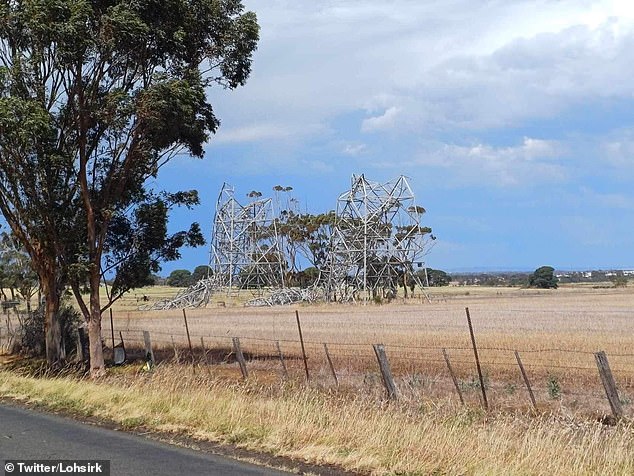 High winds reportedly toppled two transmission towers, leaving them unable to transmit electricity and causing the power plant to go offline (pictured)