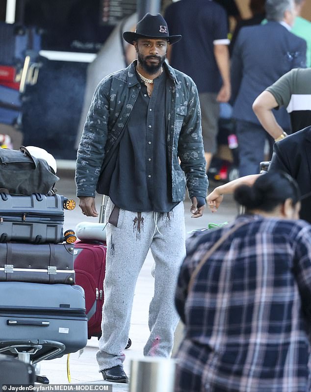 American actor LaKeith Stanfield, 31, landed in Sydney on Saturday ahead of filming his new Amazon crime thriller Play Dirty.