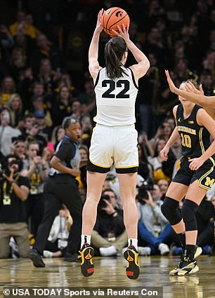 Clark made a jumper with the Hawkeyes logo to seal the record.
