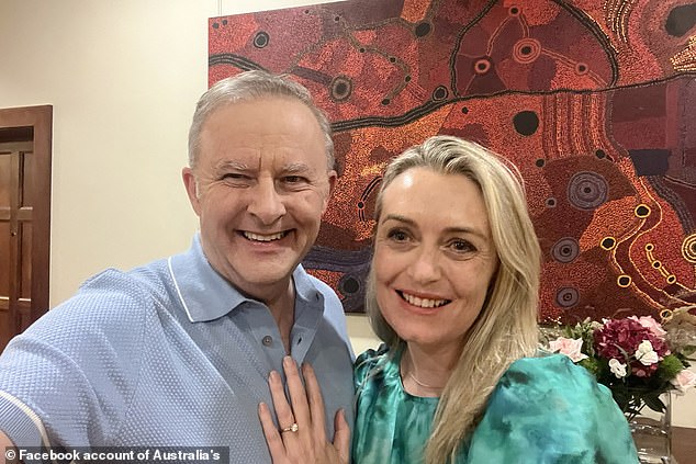 Newly engaged Prime Minister Anthony Albanese has joked that national leader Barnaby Joyce will not be hosting his money's night (pictured with partner Jodie Haydon).