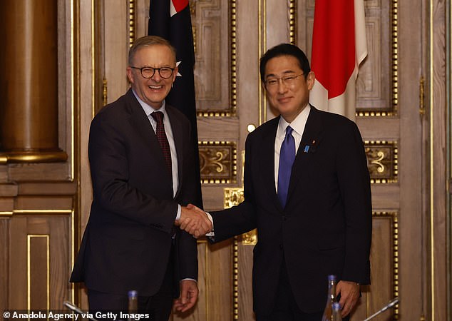 Japanese Prime Minister Fumio Kishida (right) and Albanese (left) outlined new measures to maintain the Indo-Pacific 