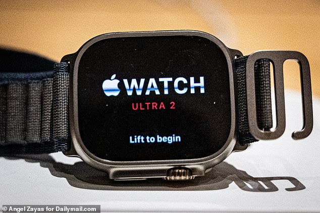 The flaw affects the Apple Watch 9 and Apple Watch Ultra 2 (pictured) and can cause the watch to make phone calls and prevent users from entering their password.