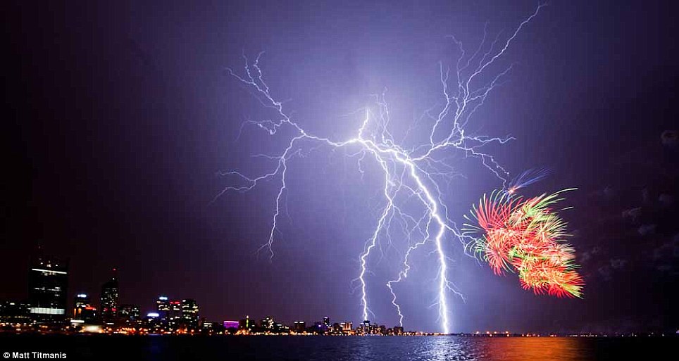 What a sight: Crowds on the esplanade in Perth, Australia were treated to an incredible display during Australia Day celebrations.