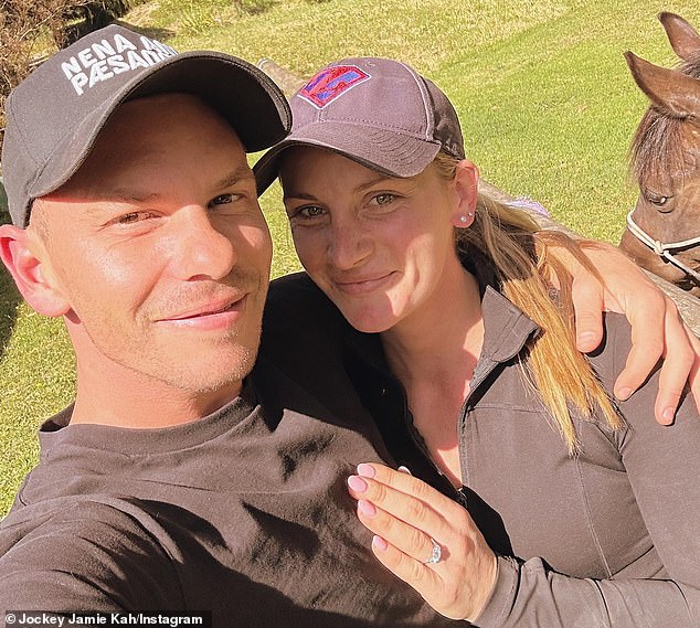 Jamie Kah chose Valentine's Day to announce her engagement to fellow jockey Ben Melhan