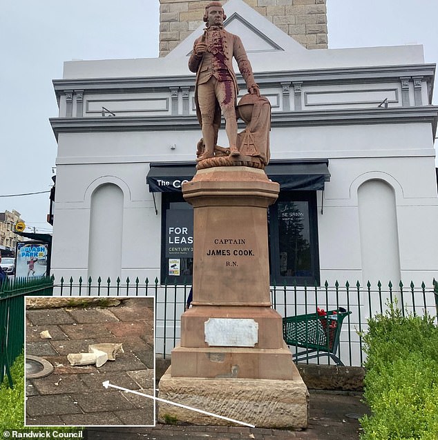 Local police are investigating after the 114-year-old statue (pictured) in Sydney's eastern suburbs was attacked for the second time in four years on February 15.