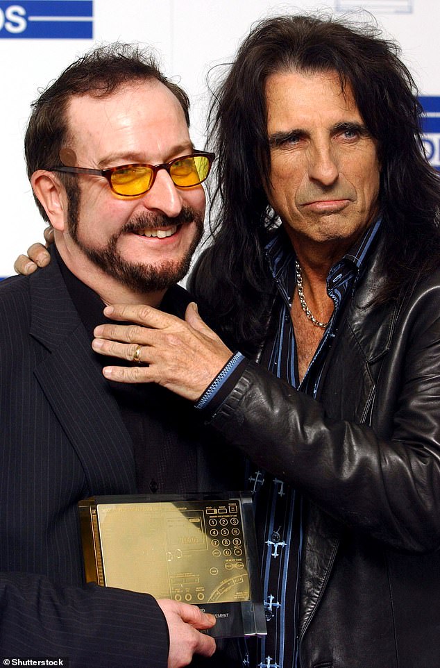 The DJ with Alice Cooper at the Sony Radio Awards at Grosvenor House Hotel on May 12, 2004
