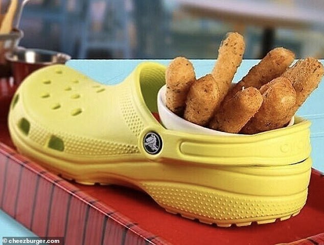 People around the world have shared hilarious snaps of the strange ways restaurants serve food, and Cheezburger.com compiled the best examples in an online gallery, including one customer who received mozzarella sticks in a Croc.