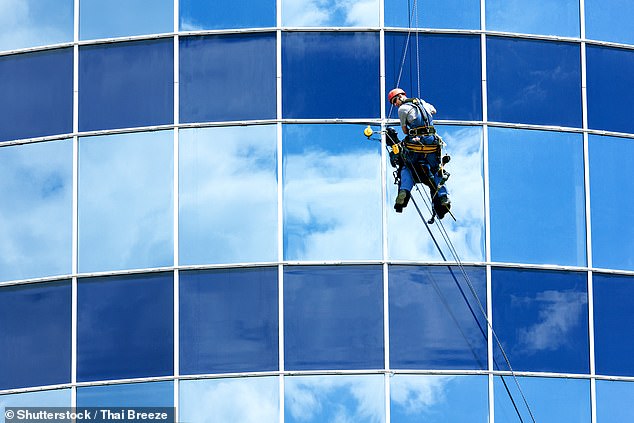 Entrepreneur Sam runs a window washing business and is now among the top 7 per cent of Australians with almost $400,000 in savings (file image).