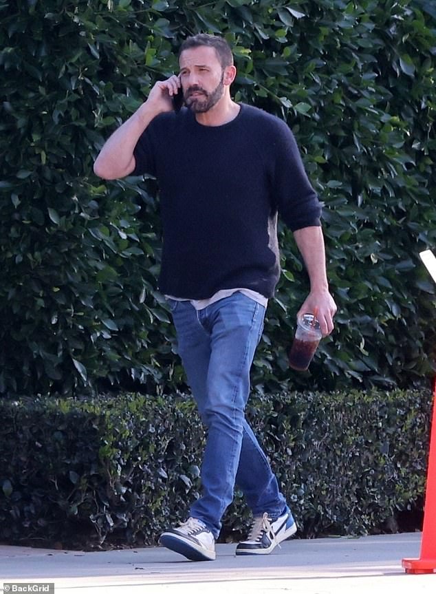 Ben Affleck and his ex-wife Jennifer Garner, both 51, reunited in Los Angeles on Wednesday when he picked up their 11-year-old son Samuel.  The director was seen having a tense telephone conversation.