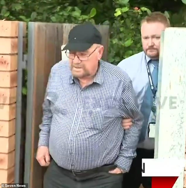 Christopher Saunders, 74, was arrested at his home in Piggott Way, Western Australia, on Wednesday afternoon.