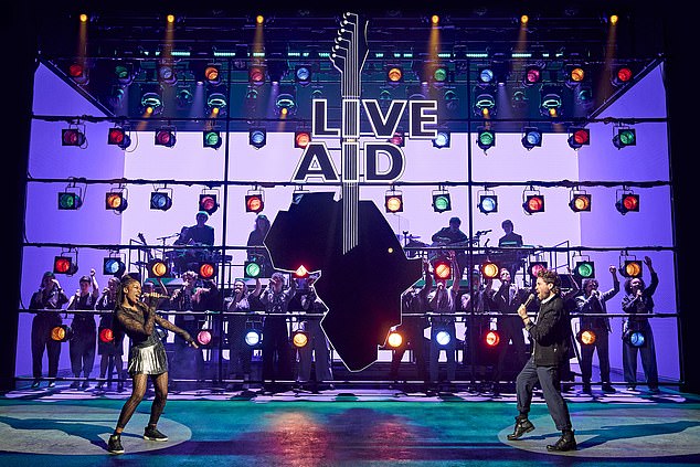 Live Aid, which was originally held in Philadelphia and Wembley Stadium on July 13, 1985, has been converted into a music stage at London's Old Vic (pictured).