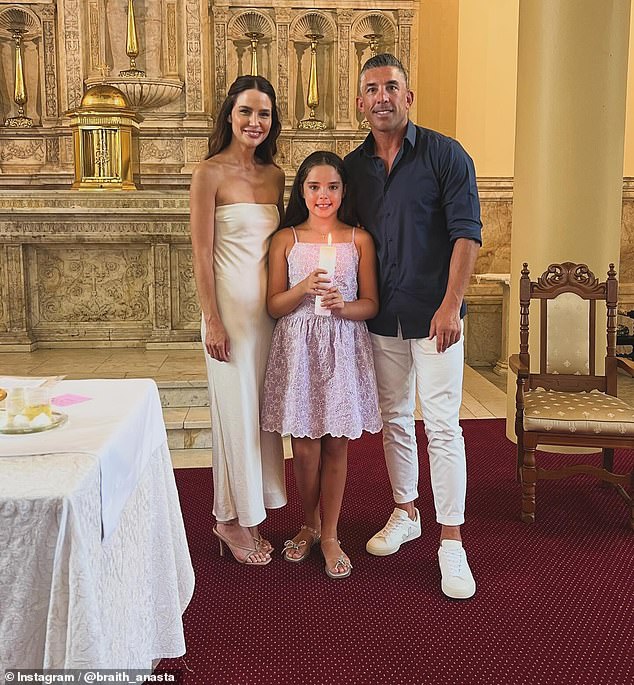 Braith Anasta has been praised for putting aside his differences with ex-wife Jodi Gordon as they attended the baptism of their nine-year-old daughter Aleeia over the weekend.