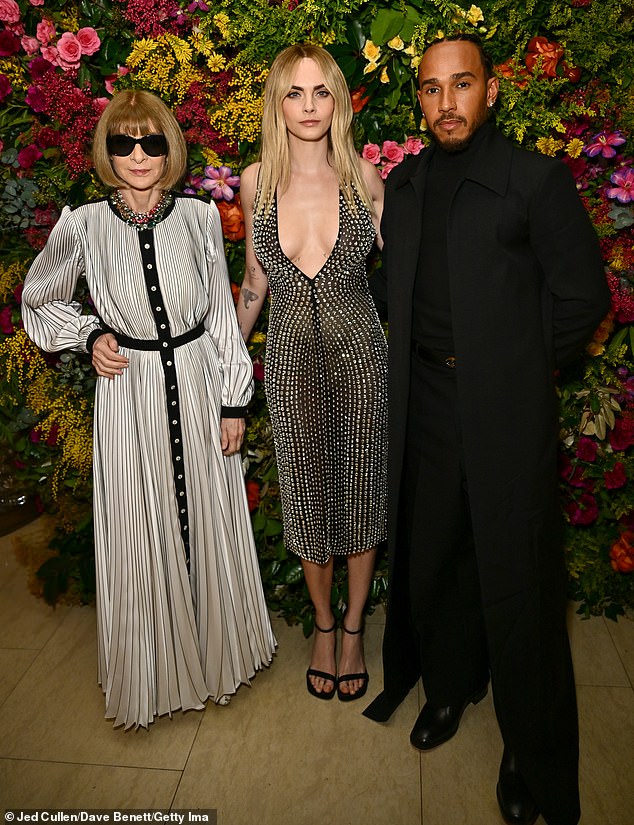 The actress made a splash at the star-studded event when she was joined by Formula One driver Lewis Hamilton and Vogue editor-in-chief Anna Wintour.