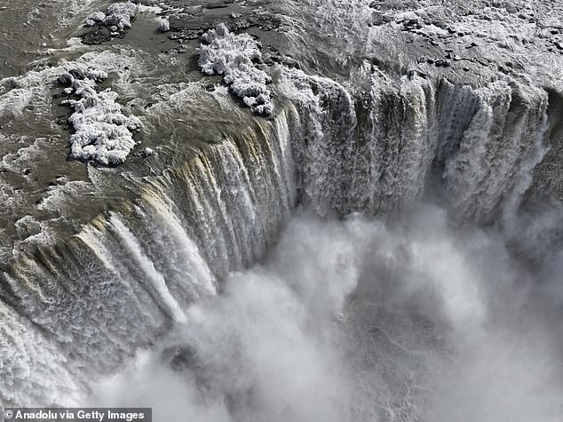 Niagara Falls partially froze due to extreme cold on Monday