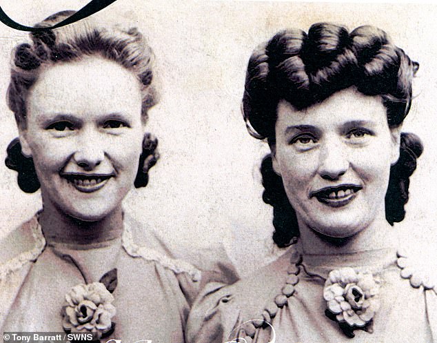 At the age of 14, the sisters began working as packers and labelers at Smiths Crisps after asking if there were any jobs on the way home from school (Thelma, left, and Elma).