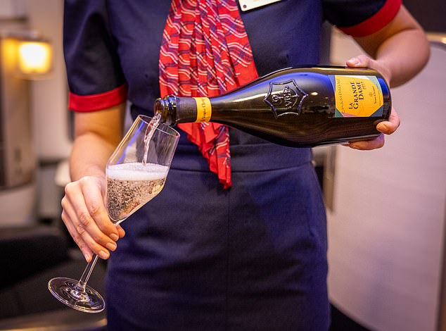 British Airways will no longer serve its acclaimed Laurent-Perrier Grand Siècle champagne in its first cabin.  From March 1, First customers traveling on the airline's flagship route to New York will be able to enjoy Veuve Clicquot La Grande Dame 2015 (above), which can be purchased from £156 in retail stores.