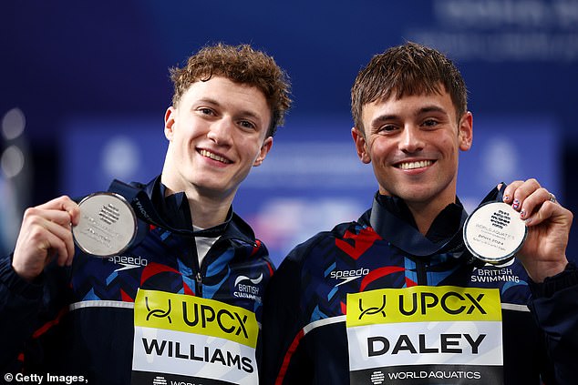 Tom Daley and his new partner Noah Williams claim silver at the World Aquatics Championships