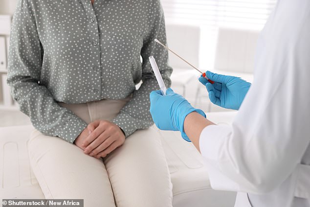 The data revealed that a total of 14 doctors changed gender on the GMC register in 2022 and nine last year.  The image shows a patient going for an STD test at a clinic (File image)