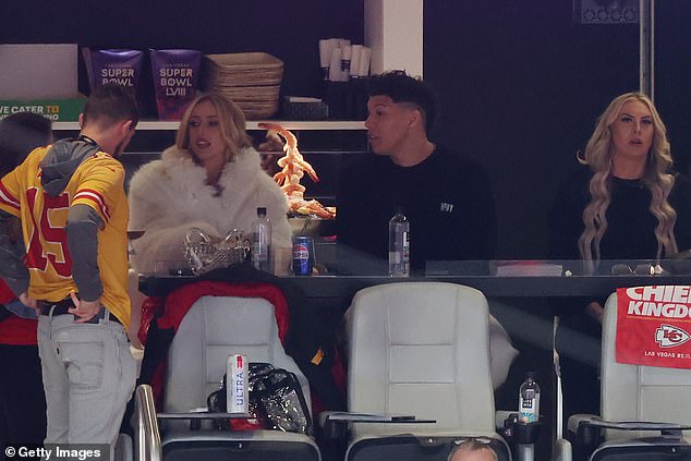 Brittany Mahomes sat next to her brother-in-law Jackson for the Super Bowl