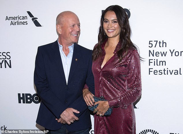 Bruce and Emma attend Motherless Brookly" premiere during the 57th New York Film Festival in 2019