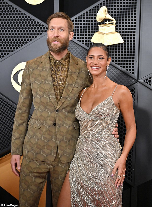 Calvin Harris has claimed he is struggling to 'keep up' with his wife Vick Hope since he turned 40 last month.
