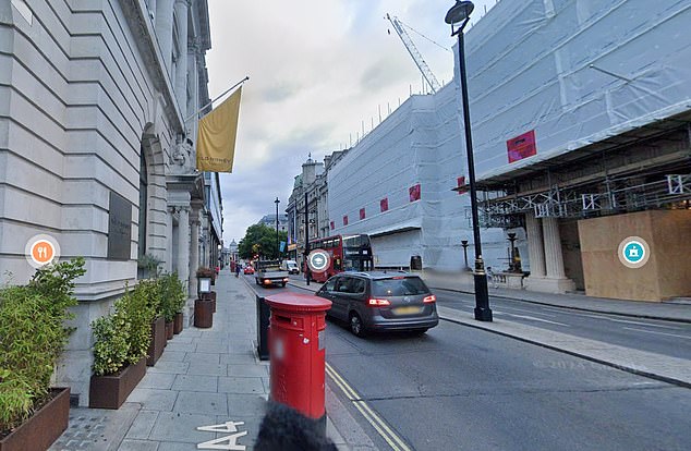 The location, in Pall Mall, is shown in today's photo.