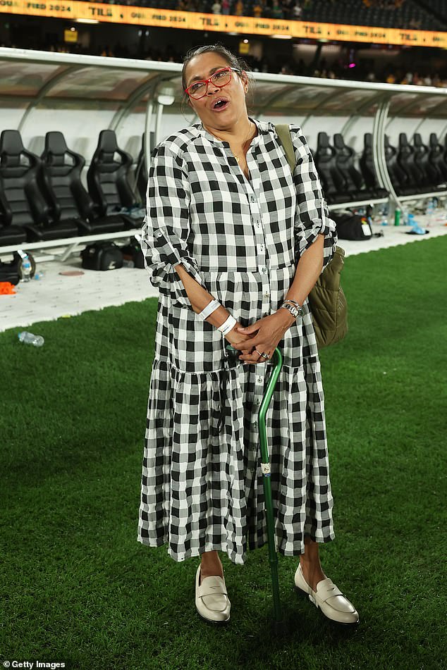 Cathy Freeman attended the Matildas' big win on Wednesday night.