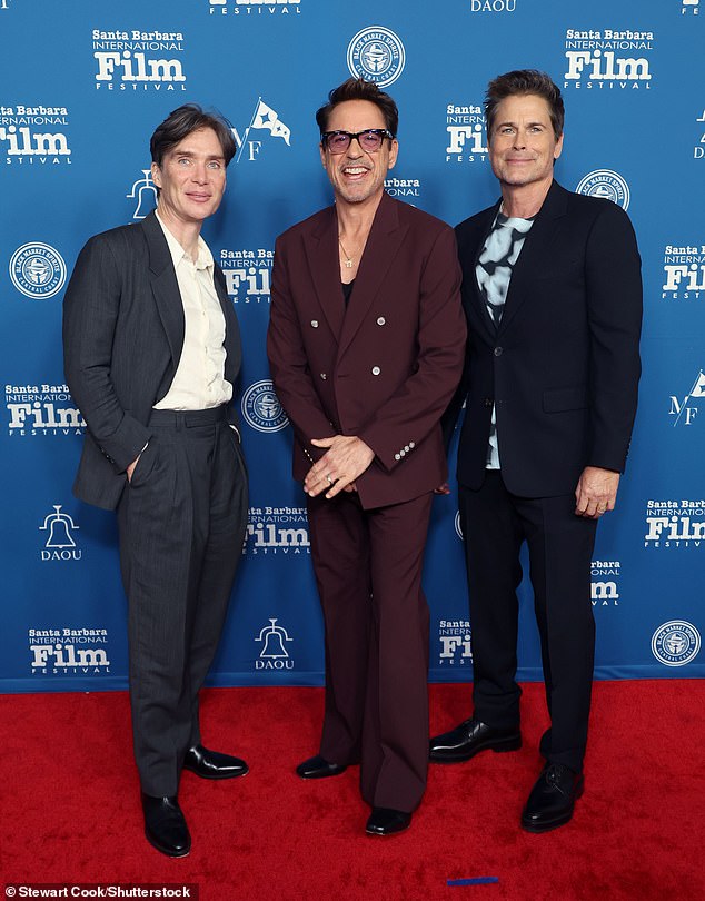 Cillian Murphy, Robert Downey Jr. and Rob Lowe at the 39th Santa Barbara International Film Festival on Friday