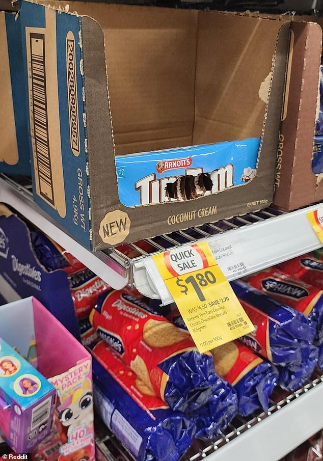 An outraged Coles customer shared a photo of a Tim Tam packet apparently ravaged by pests.