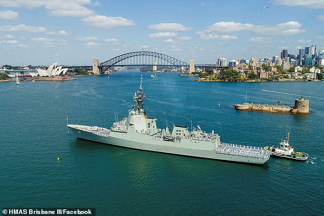 The Australian Defense Force has been rocked by allegations of a drunken episode that caused international embarrassment to the Navy.  Pictured is HMAS Brisbane.