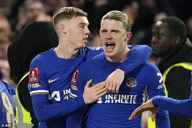 Conor Gallagher (right) proved the difference during Chelsea's nervy FA Cup victory against Leeds.