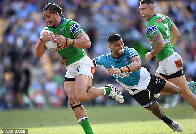Harawira-Naera (pictured running the ball against Cronulla) was thought to be certain to retire from the game, but some shocking news from insiders has changed that.