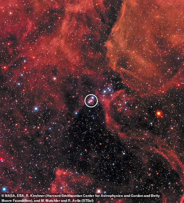 Supernova 1987A was the brightest supernova visible from Earth in more than 400 years. Located in the Large Magellanic Cloud (pictured), a neighboring galaxy, it was so bright that it could even be seen with the naked eye.