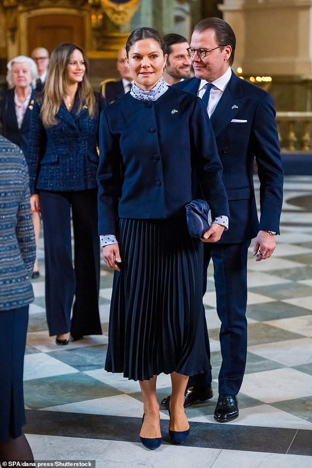 Crown Princess Victoria, Prince Daniel, Prayer for Peace at the Castle Church at the Royal Palace in Stockholm, Sweden