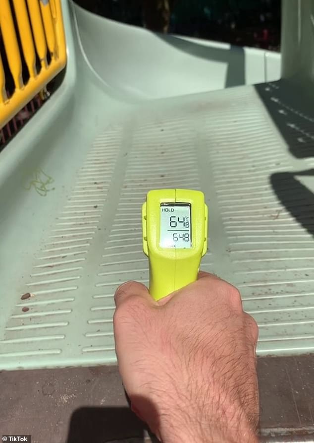 A Kidsafe NSW expert and parent said a surface temperature of more than 50C is very dangerous for children, and playgrounds often exceed that temperature.