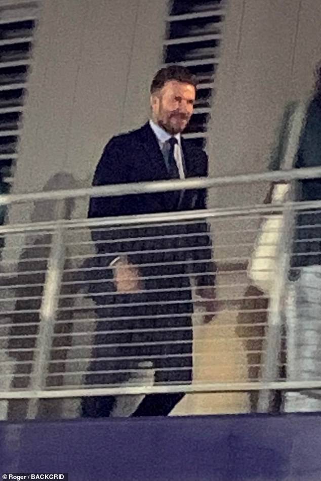 David Beckham was seen leaving Dignity Stadium in Carson, California, after failing to show up to celebrate his team's equalizer in added time.
