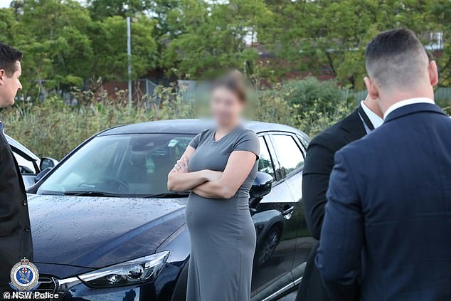 New South Wales Police released a video of Stig during his arrest last month and the pregnant defendant has been in prison since - but now that her baby is about to be born, she is applying for bail.
