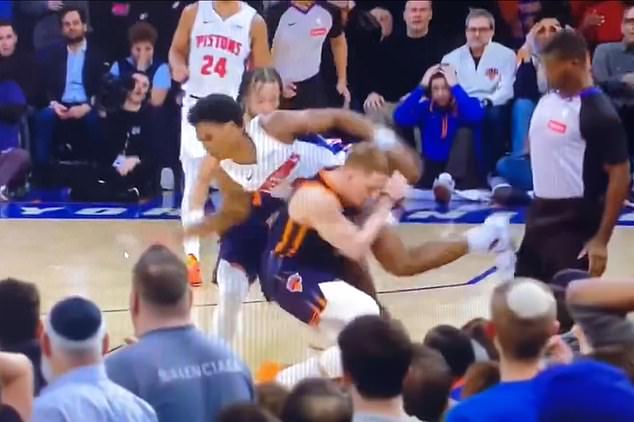 Williams was furious about a last-second foul on Pistons power forward Ausar Thompson.