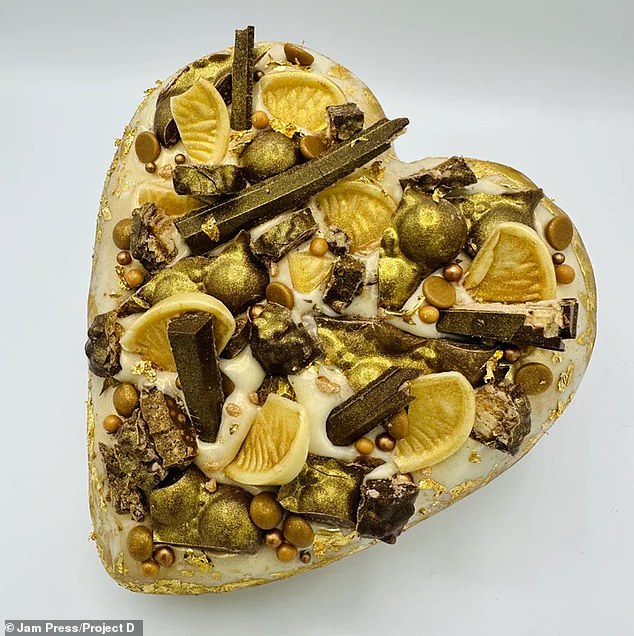 The heart-shaped 24k gold Magic donut is covered in 24k edible gold leaf and costs a whopping £29.95.