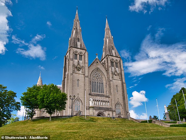 The 82-mile route starts at St Patrick's Cathedral (pictured) in Armagh.