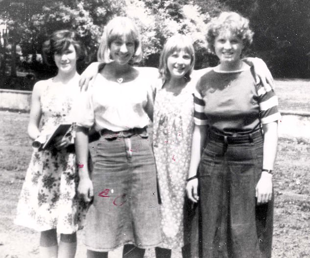 Sarah Ferguson (right) with classmates at Hurst Lodge School in Ascot. Left to right: Debbie, Davida Hadden, Sharon O'Toole