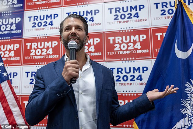 Donald Trump Jr. also took a swipe at Senate Minority Leader Mitch McConnell while campaigning for his father in South Carolina on Friday, after the former president said he may not be able to work with the Republican. of Kentucky if he is re-elected later this year.