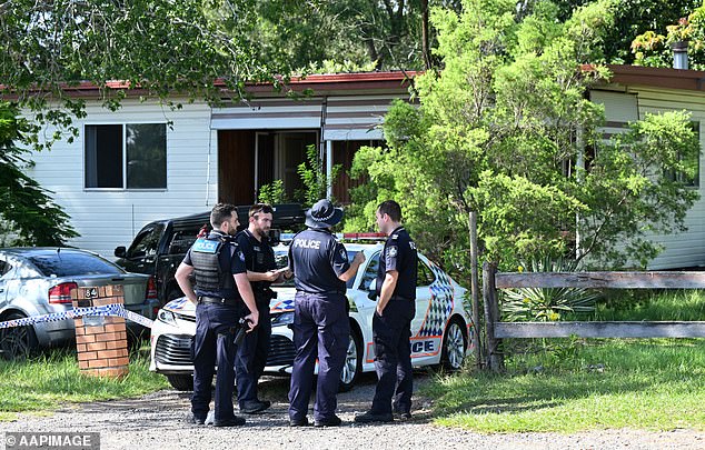 The home remains a crime scene Wednesday as police continue their investigations.