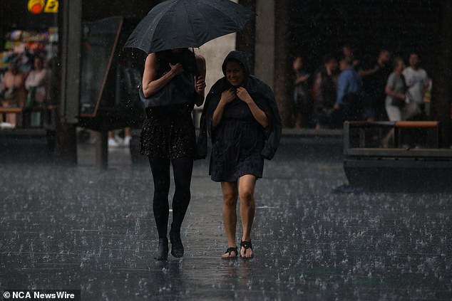 Sydney will be hardest hit by the rain and thunderstorms (pictured) that have been forecast for most of the week.