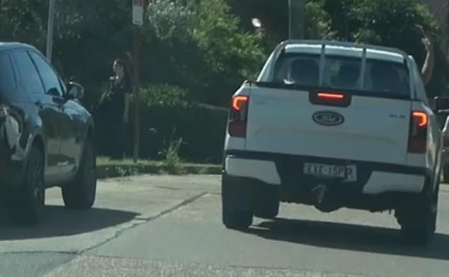 The occupants of a white van with a P license plate were filmed launching what appeared to be balloons containing water bombs at pedestrians and other road users.