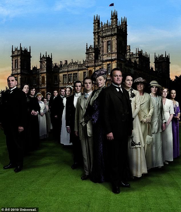 The cast of the first season of Downtown Abbey, which premiered in 2010, is shown above.