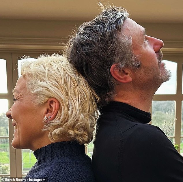 Sarah Beeny celebrates her hair being longer than her husband, artist Graham Swift's