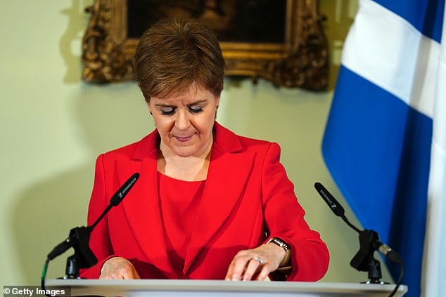 Resignation: First Minister Nicola Sturgeon makes her announcement